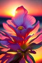 Floral Fantasy. Intricate details of a blooming flower as it catches the last rays of the setting sun Royalty Free Stock Photo