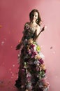 Floral fantasy woman in pink