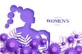 Floral female silhouette. Dancing woman. Flower bouquet. Happy Women's day. Happy Mother's Day. Venera, Venus Royalty Free Stock Photo