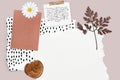 Floral feminine scrapbook collage design resource