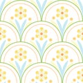 Floral fish scale pattern, colorful vector background Royalty Free Stock Photo