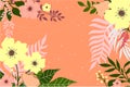 Floral Flat Background Vector Illustration Royalty Free Stock Photo