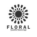 floral flower logo icon vector illustration template design Royalty Free Stock Photo