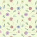 Floral flower pastel pattern line draw art vector design