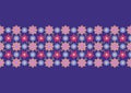 Floral folklore ornament. Ethnic vector texture. Decorative ribbon in vintage style. Coloful illustration