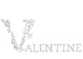 Floral font. Letters Valentine