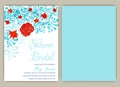 Floral Frame Bridal Shower Invitation or Weedding card Royalty Free Stock Photo