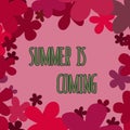 Floral frame card with lettering summer is coming