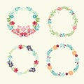 Floral Frame Collection retro flowers wreath Royalty Free Stock Photo