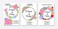 Floral Frame Collection. Set of cute retro flowers arranged in a shape of the wreath perfect for wedding invitations and birthday Royalty Free Stock Photo