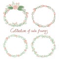 Floral Frame Collection. Royalty Free Stock Photo