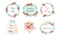 Floral Frame Collection, Wedding Invitation, Save the Date Card Design Elemets, Frame Beautiful with Blooming Flowers Royalty Free Stock Photo