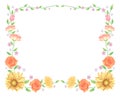 Floral colorful and beautiful rose flowers and leaves template decoration.