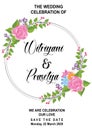 Floral Frame.cute retro flowers arranged a shape of the wreath perfect for wedding invitations and birthday cards Royalty Free Stock Photo