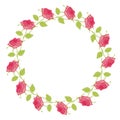 Floral Frame. Cute roses arranged in a shape of the wreath Royalty Free Stock Photo