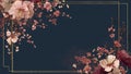 Floral Frame with Dark Background and Flowers Royalty Free Stock Photo