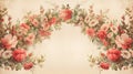 Floral frame on dark beige background. AI Generated Royalty Free Stock Photo