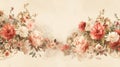 Floral frame on dark beige background. AI Generated Royalty Free Stock Photo