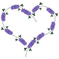 Floral frame in the form of heart of a lilac