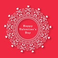 Floral frame for Happy Valentines Day celebration. Royalty Free Stock Photo