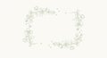 Floral frame illustration with delicate botanical elements arranged in a rectangular shape. The Royalty Free Stock Photo