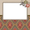 Floral frame lace beige background Royalty Free Stock Photo