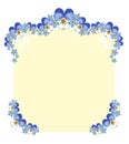 Floral frame - pansies and forget-me-nots