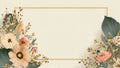 Floral Frame with Peach Flowers Border Royalty Free Stock Photo