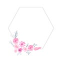 Floral frame with pink watercolor flowers