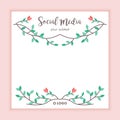 Floral frame social media post background