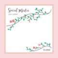 Floral frame social media post background