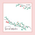 Floral frame social media post background