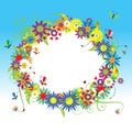 Floral frame, summer illustration Royalty Free Stock Photo