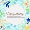 Floral frame for text. Summer flowers on a white background. Vintage hand-drawn flowers. Vector illustration Royalty Free Stock Photo