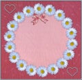 Floral frame with tulle background