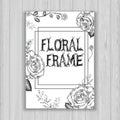 Floral frame with white roses