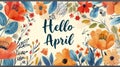 Floral Frame With the Words Hello APR Royalty Free Stock Photo