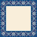 Floral frame for your design. Traditional Turkish Ã¯Â¿Â½ Ottoman ornament. Iznik.