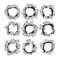 Floral frames for text. Hand drawing Royalty Free Stock Photo