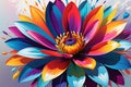 Floral Fusion: Abstract Composition with a Central Theme of a Flower, Bold Brushstrokes, Vibrant Melding Colors Conveying Royalty Free Stock Photo