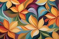 Floral Fusion: Abstract Representation of Various Flowers, Swirling Colors Blend to Mimic the Form of Petals, Focus on Artistic