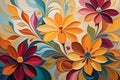 Floral Fusion: Abstract Representation of Various Flowers, Swirling Colors Blend to Mimic the Form of Petals, Focus on Artistic