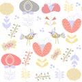 Floral gentle seamless pattern. It is located in swatch menu. Vector image or background