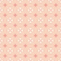 Floral geometric pattern. Ornamental illustration with pink, white lines, flower Royalty Free Stock Photo