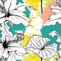 Floral Geometric Print Tropical Jungle Leaf Brush