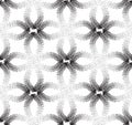 Floral geometric seamless pattern with dotted loop lines. Stylish ornamental monochrome background with flower petals Royalty Free Stock Photo