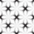 Floral geometric seamless pattern with dotted loop lines. Stylish ornamental monochrome background with flower petals Royalty Free Stock Photo