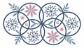 Floral Geometric Snowflake Pattern Vector, vector design Generative AI Royalty Free Stock Photo