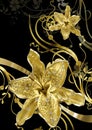 Floral gold abstraction Royalty Free Stock Photo