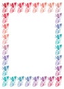 Floral gradient frame with butterfly. Raster clip art outline dr Royalty Free Stock Photo